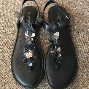 Black Leather Born Sandals