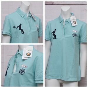 Lacoste Roland Garros XL S/Sleeve Aqua Polo Shirt