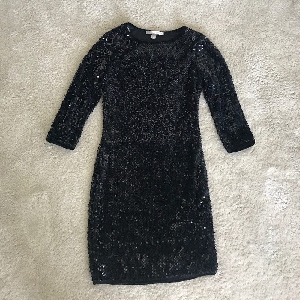 Black Velvet Sequins Dress