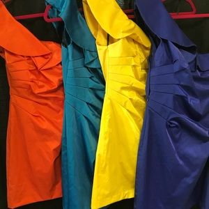 One shoulder strapped midi dresses