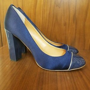 J. Crew Etta - Navy Block Heel Pumps 8.5