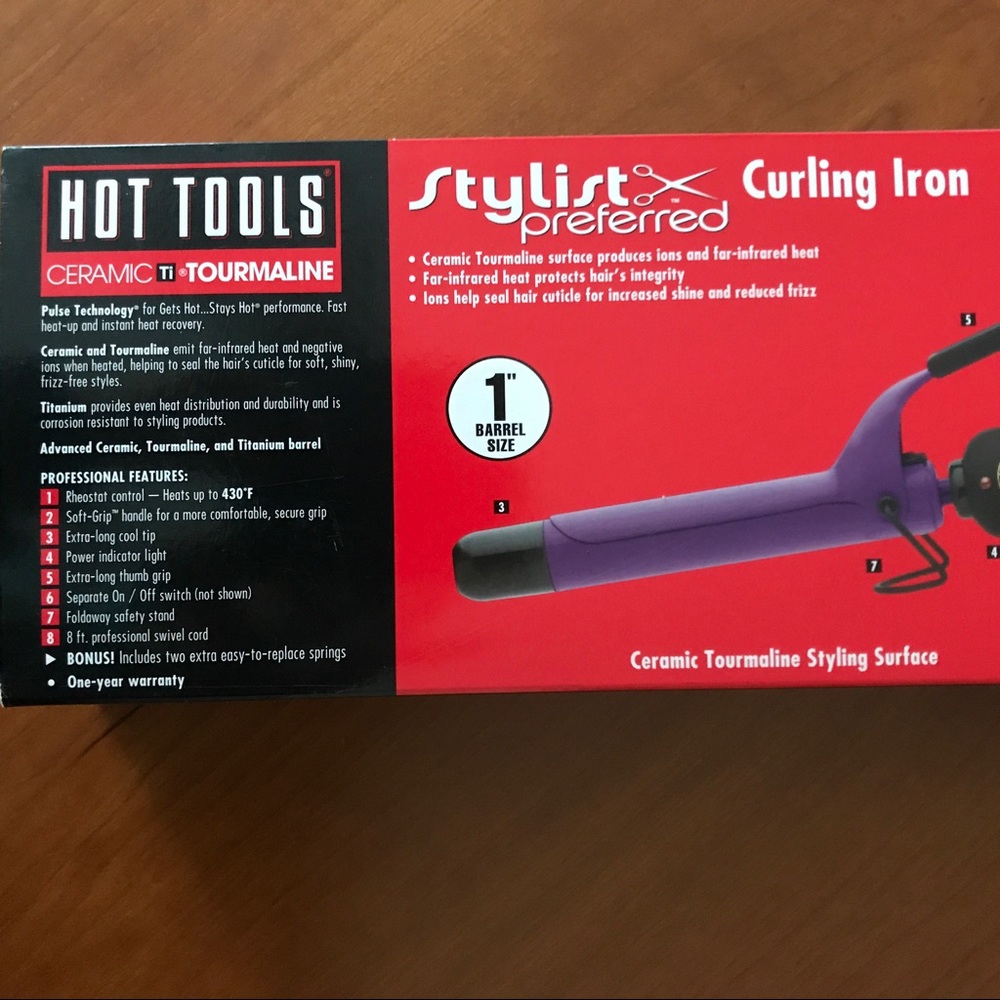 New In Box Ceramic Tourmaline 1" Curling Iron