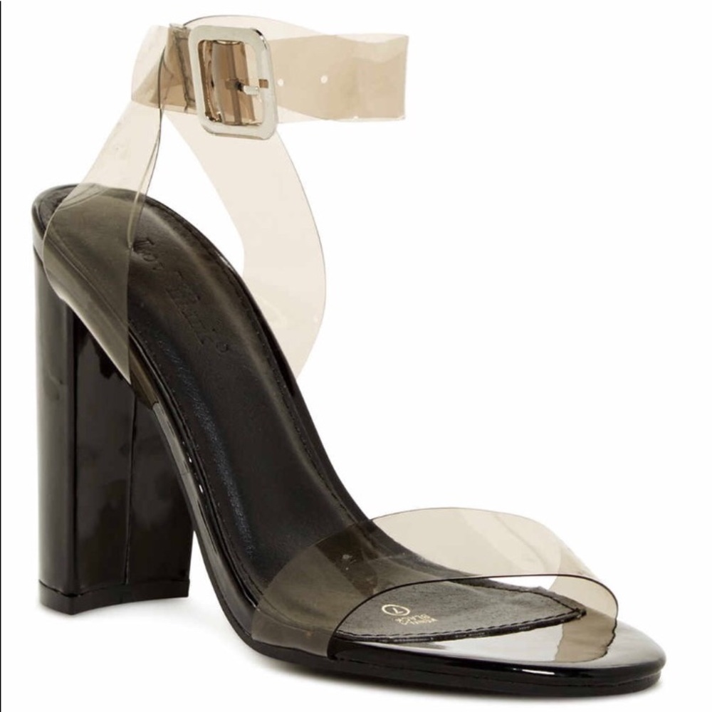 ✨Like New✨Smoke Perspex Block Heel Sandal
