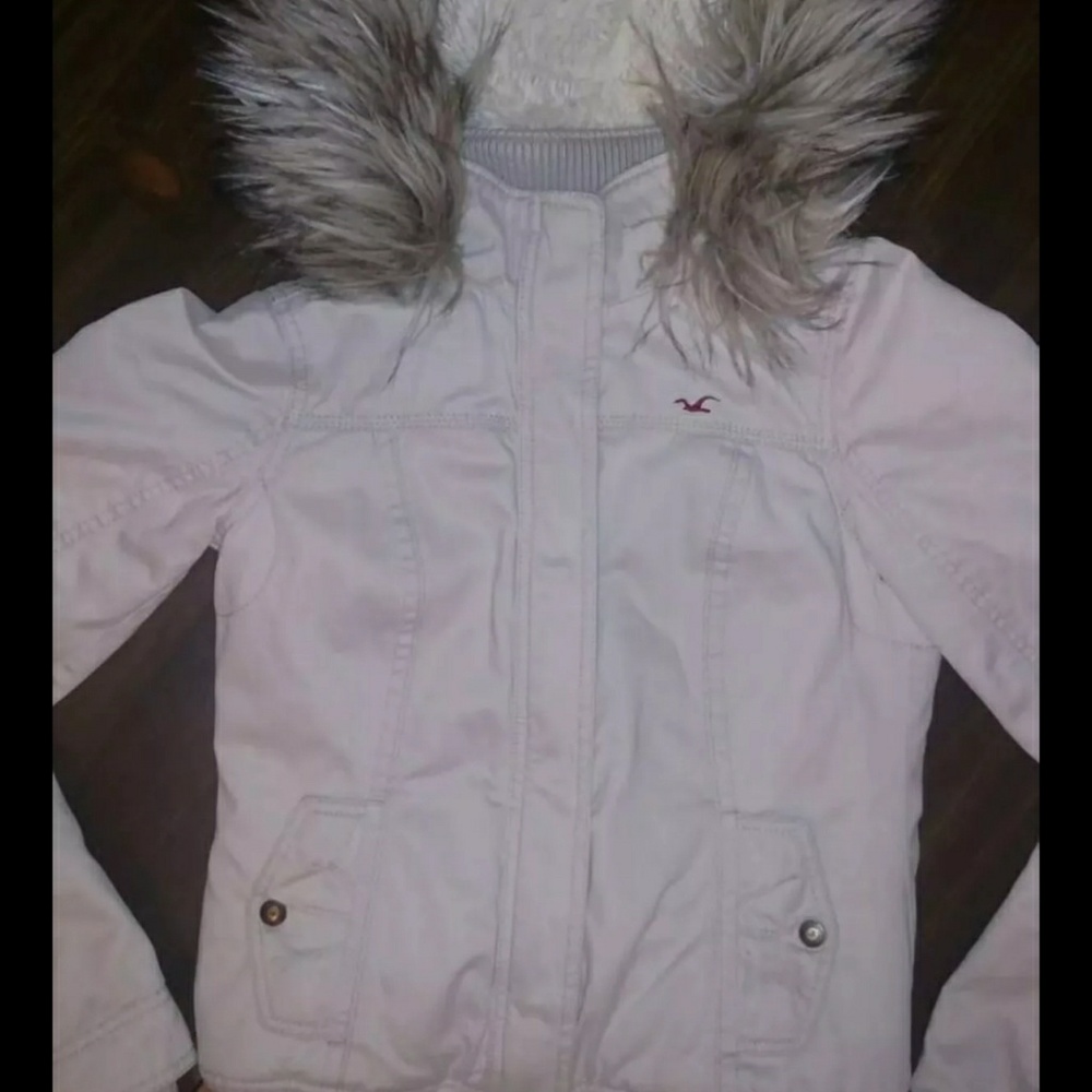 Hollister sherpa lined bomber jacket w faux fur