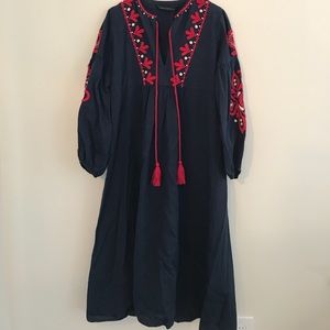 Zara embroidered dress