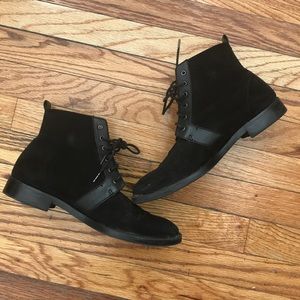 Zara | Black Suede Lace Up Ankle Boots