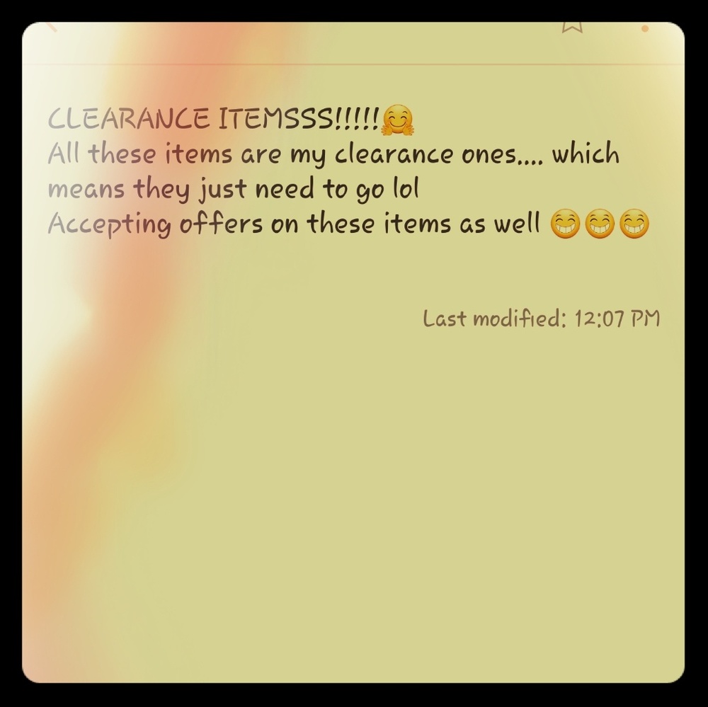 ALL ITEMS BELOW HERE ARE CLEARANCE!!!