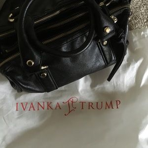Ivanka Trump Black Leather Satchel Bag