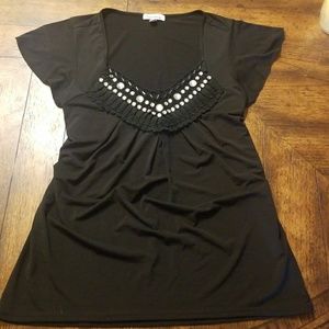 Speechless short sleeve baby doll top