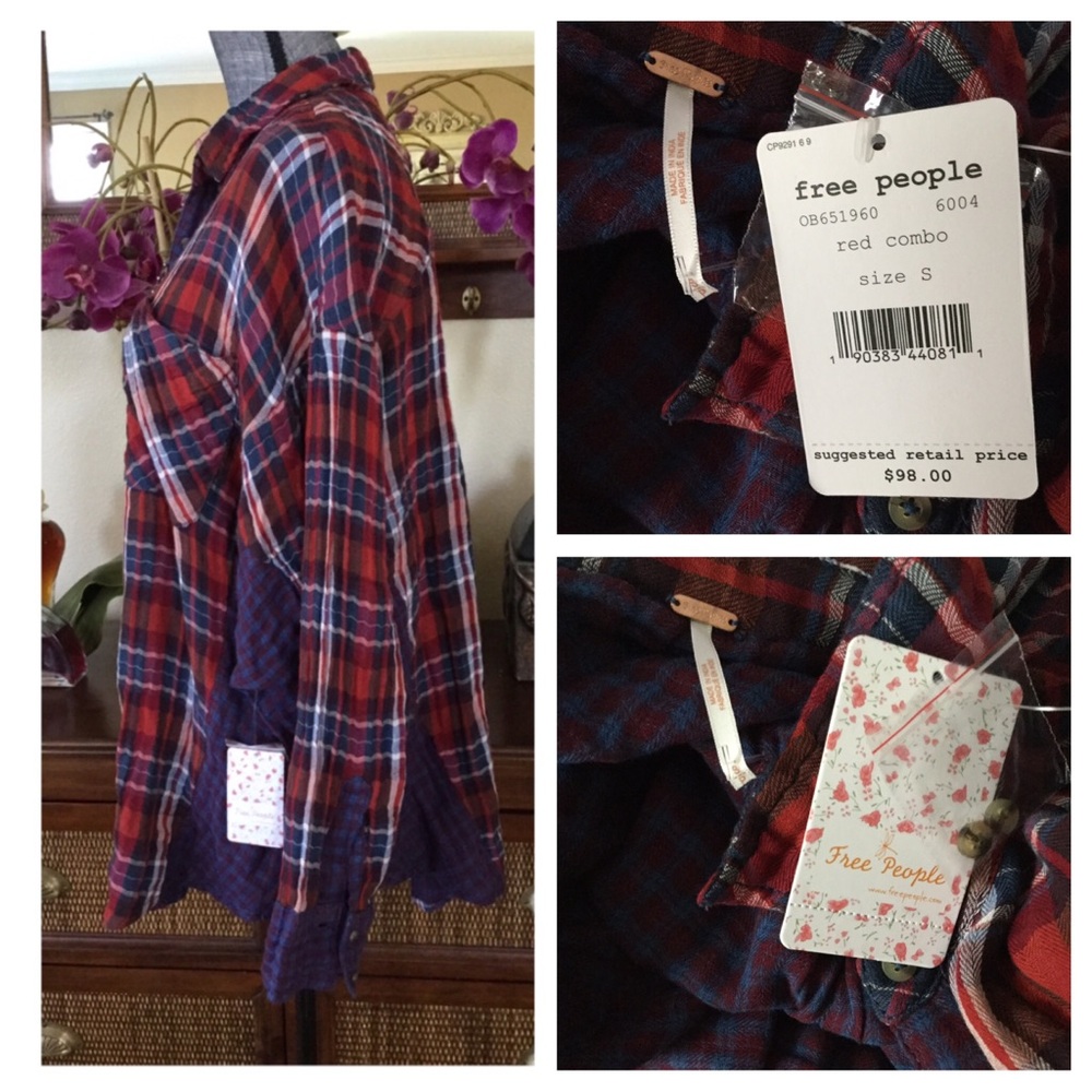 Free People One Of The Guys Oversized Shirt. NWT. - Picture 5 of 7