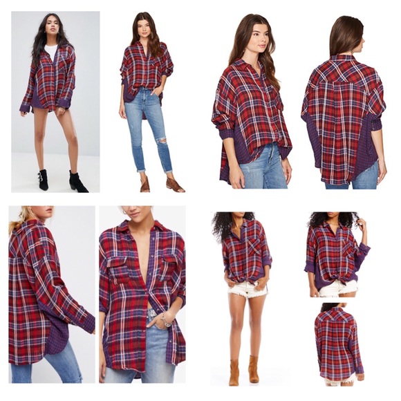 Free People One Of The Guys Oversized Shirt.  NWT. - Picture 2 of 7