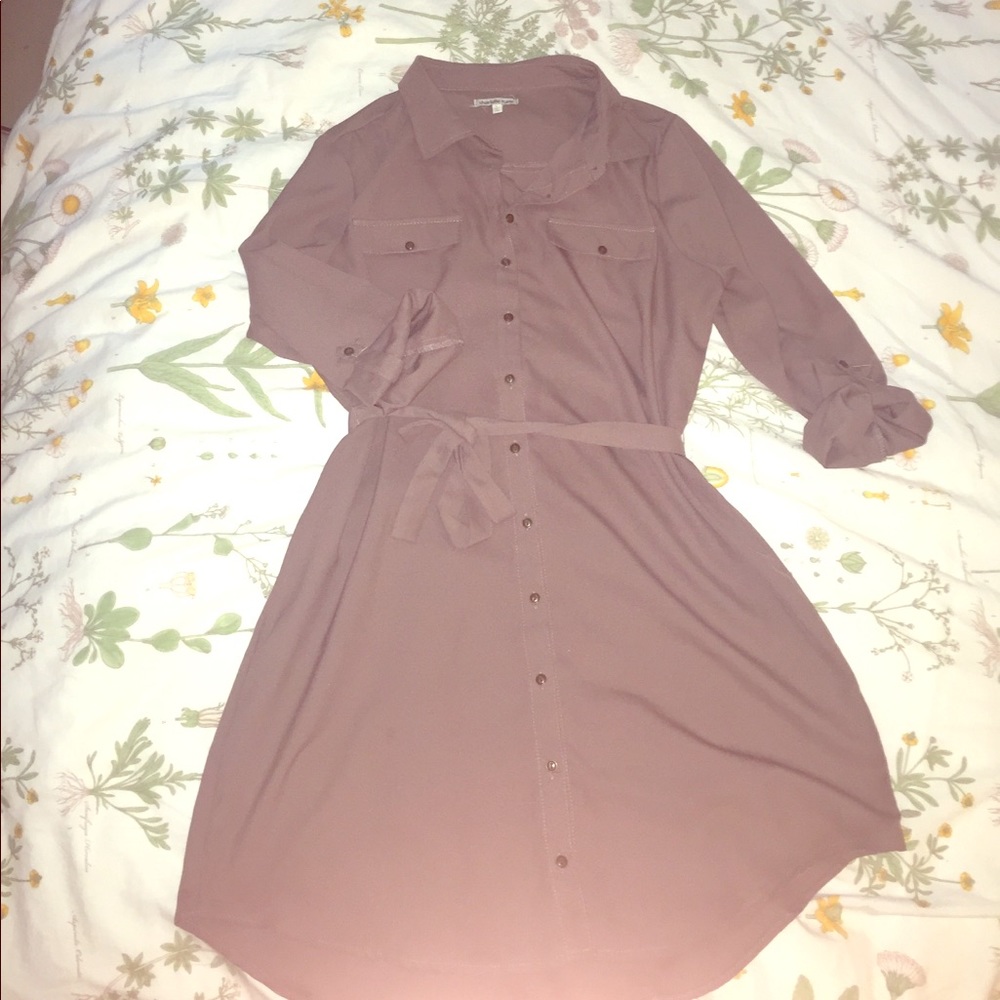 Tan Shirt Dress
