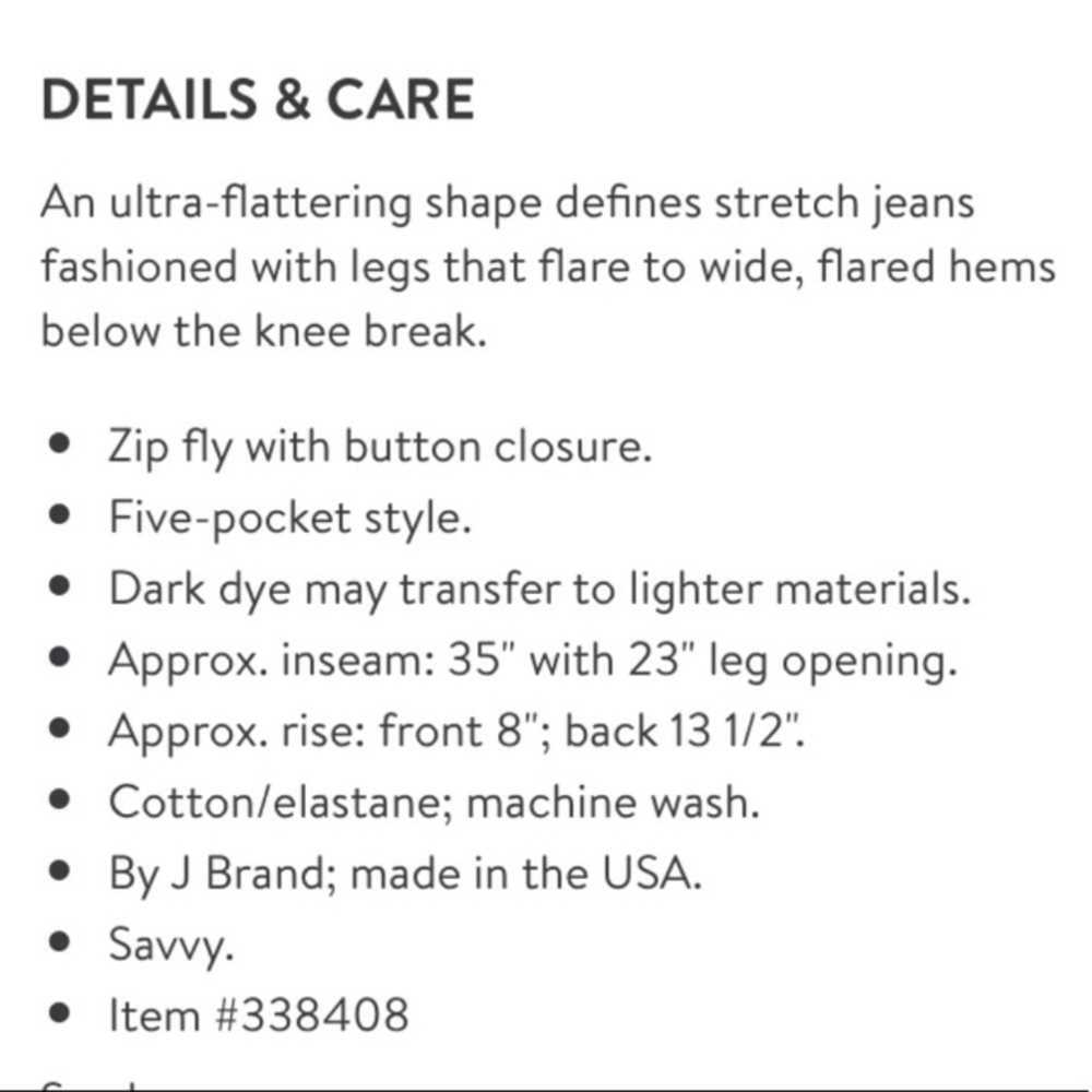 💸SOLD💸J Brand Babe jeans wide leg flare dark - Picture 8 of 8