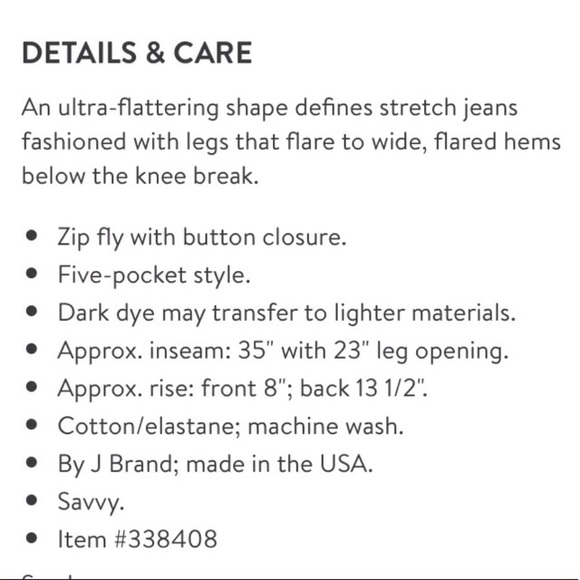 💸SOLD💸J Brand Babe jeans wide leg flare dark - Picture 8 of 8