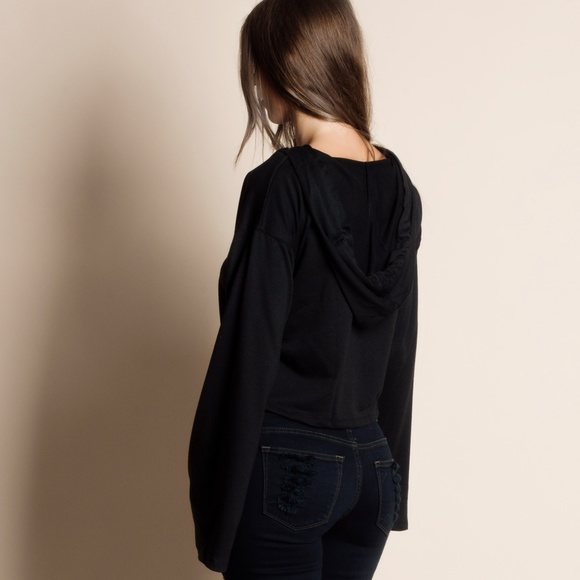 Lace Up Hoodie Top - Picture 3 of 3