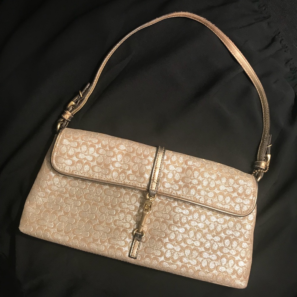 Coach Shoulder Bag - Gold & Silver Shimmer