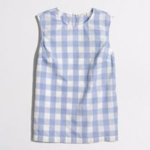 J. Crew Factory Blue Gingham Tank Size 2