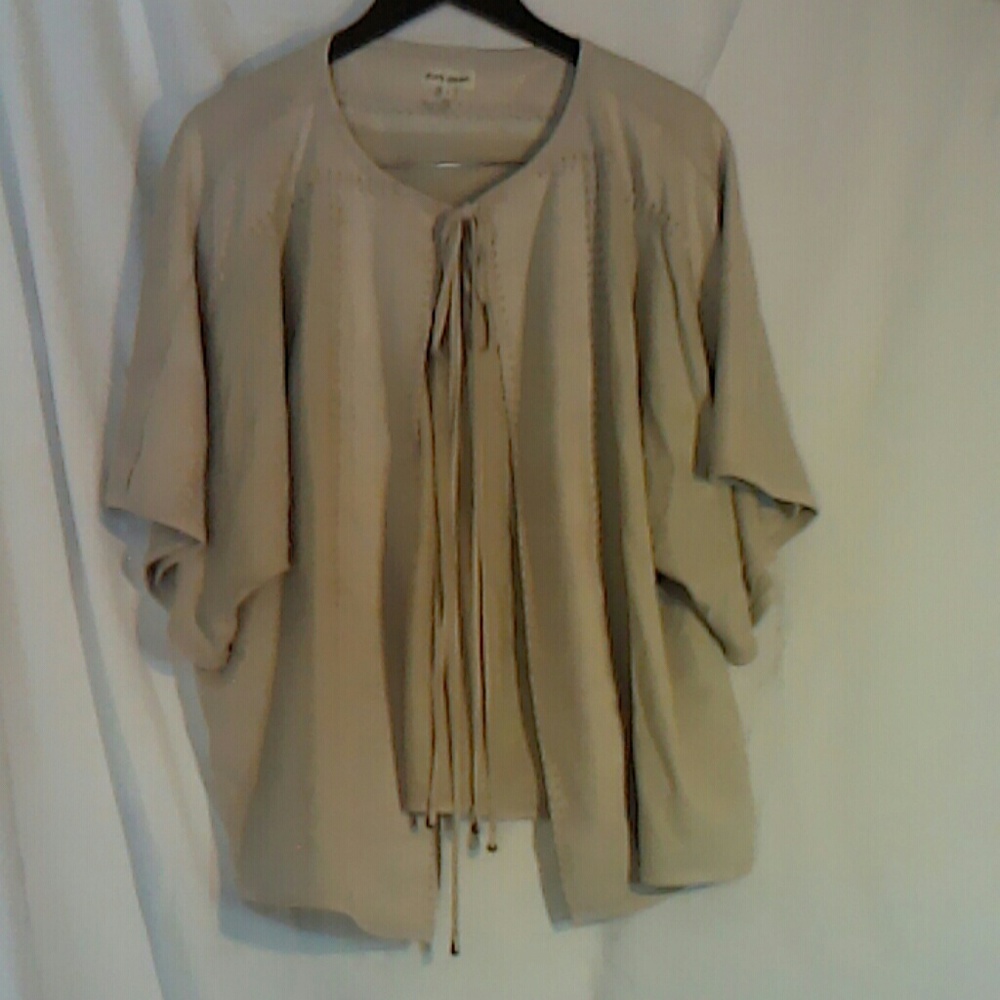 Liberty Garden Laser Cut Faux Suede Poncho NWOT