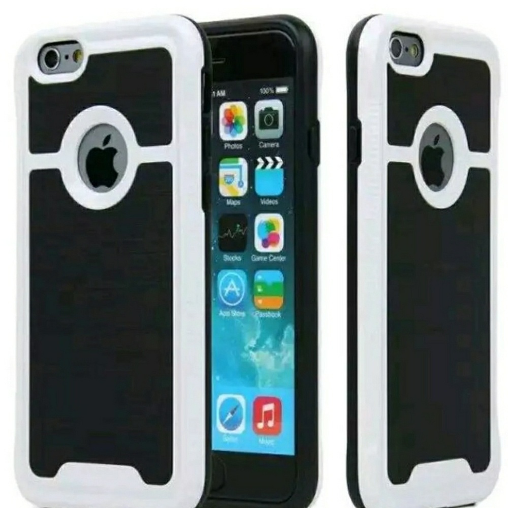Iphone white and black hybrid phone case