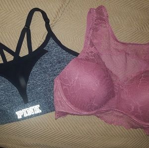 Bundle of Two PINK Brand Bra Styles
