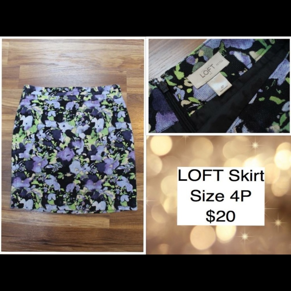 LOFT floral skirt