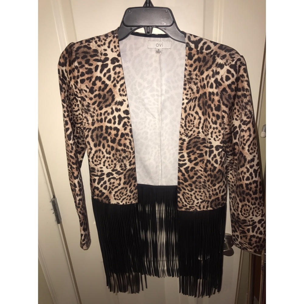 Leopard Fringe Jacket