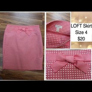 LOFT polka dot skirt with bow detail 🎀