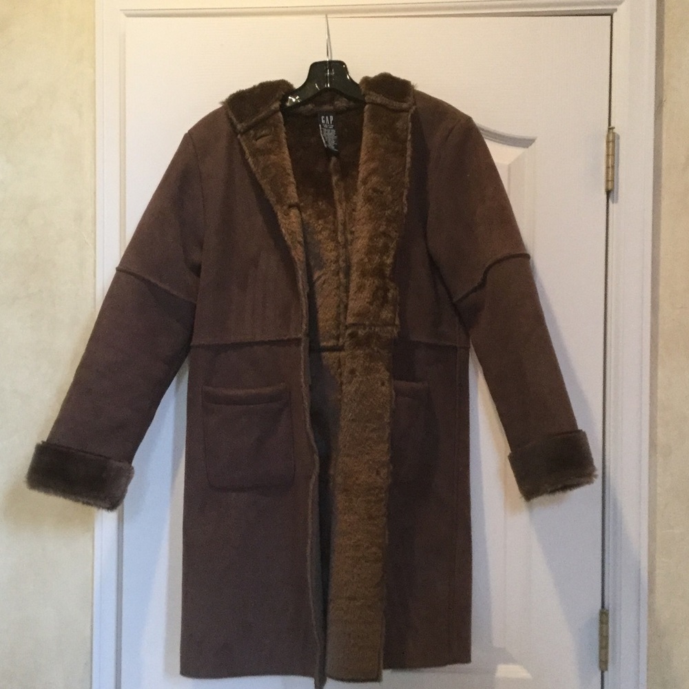 Gap brown faux shearling coat