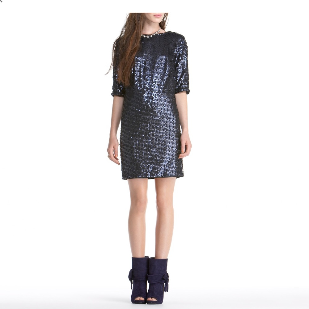 Rachel Roy Beautiful navy blue sequins  midi dress