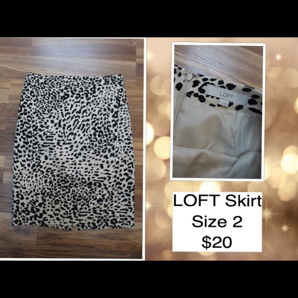 LOFT Animal Print Skirt