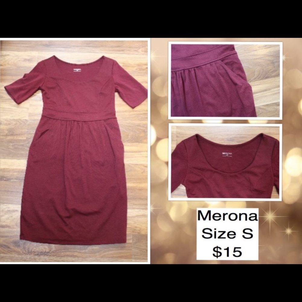 Burgundy Dress...with pockets!