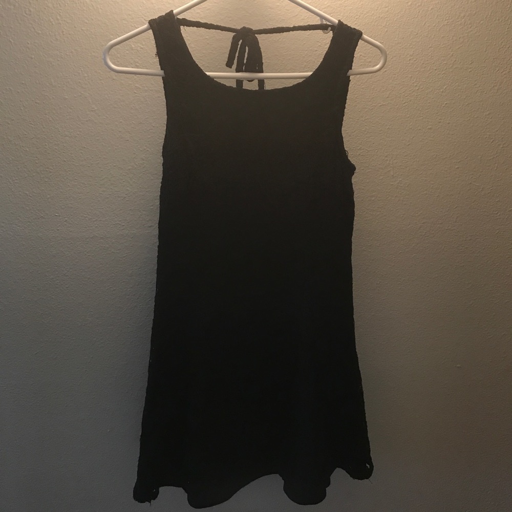Little black crochet dress