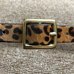 Leather Leopard Print Belt