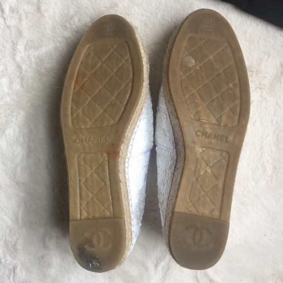 ❌SOLD❌ Chanel Sequin & Patent Leather Espadrilles - Picture 7 of 8