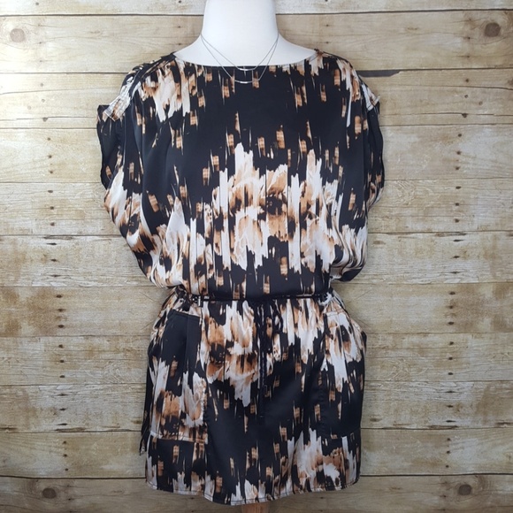 Derek Lam Black & Tan Abstract Dress - Picture 1 of 6