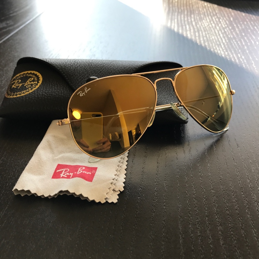Ray-Ban Sunglasses Aviator Flash Gold