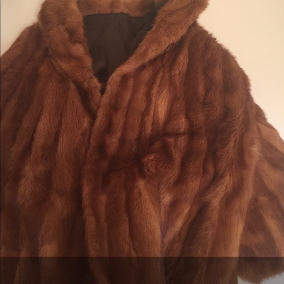 Vintage brown fur coat S/M - Picture 8 of 8