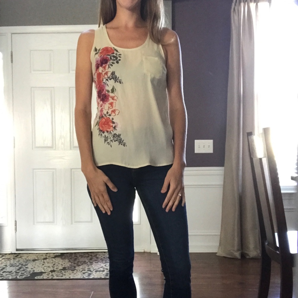 Floral polyester tank-top