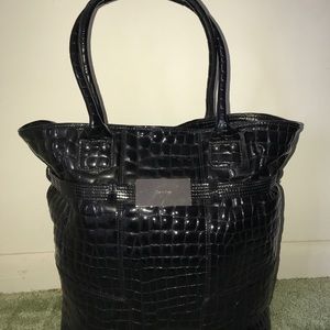 Calvin Klein patent leather tote purse