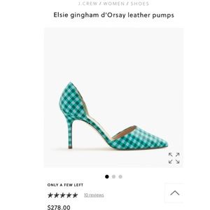 J. Crew gingham d'Orsay leather pump