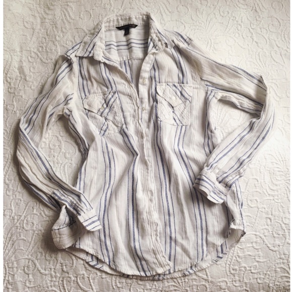 Victoria's Secret Tops - Victoria’s Secret Striped Button Down Shirt Top XS
