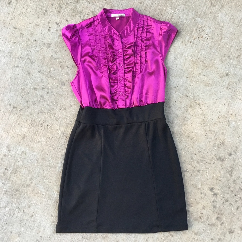 'BeBop' Purple & Black Dress (M)