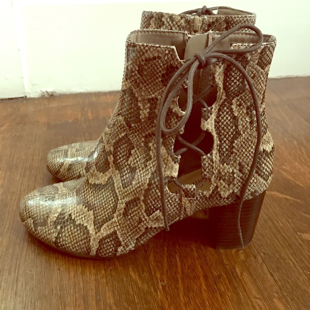 Bella Vita Kirby II Ankle Boots- Snake Pattern