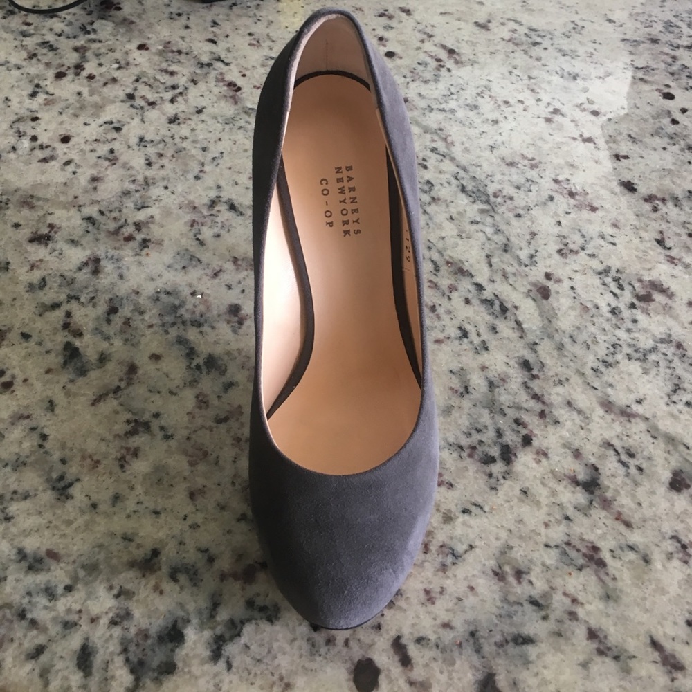 New with tags gray suede pumps by Barney’s NY