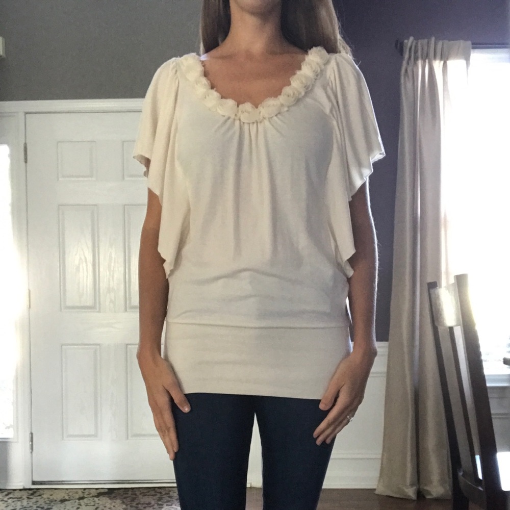 Off white flowy top