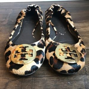 Leopard Tory Burch Reva flats