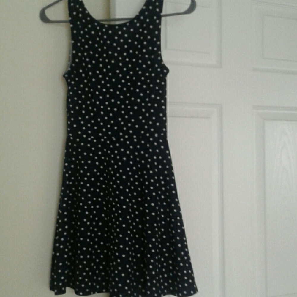 Navy blue polka dot dress