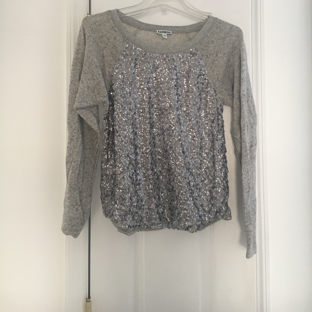 Express Sequin Front Sweater/ Sweatshirt