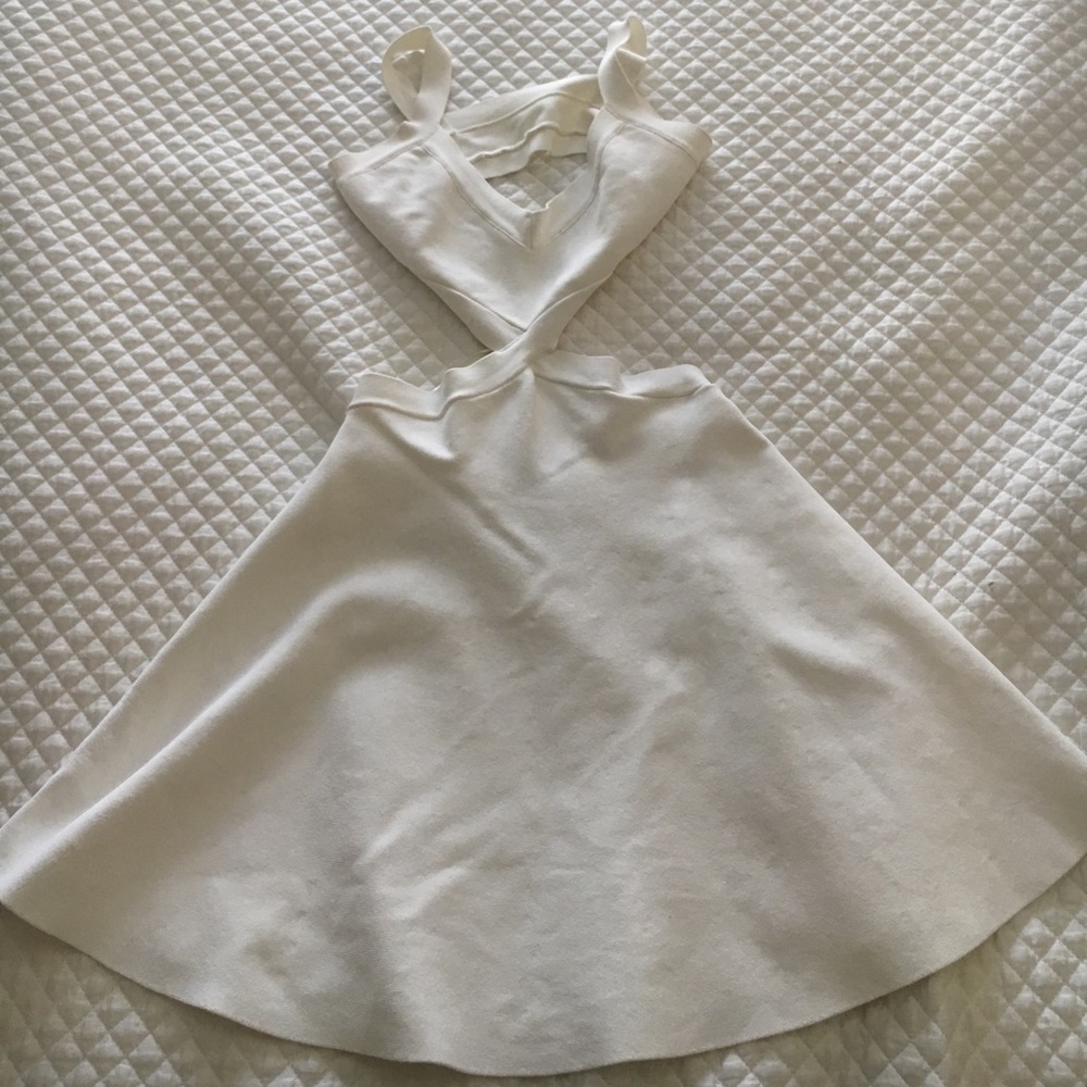 BCBG White Tight Mini Dress with Cutouts