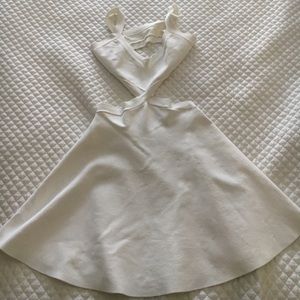 BCBG White Tight Mini Dress with Cutouts